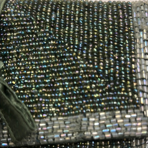 Beaded Jewelry Travel Bag Storage Pouch Organizer Tri Fold Tie Dark MultiGreen - Picture 4 of 4